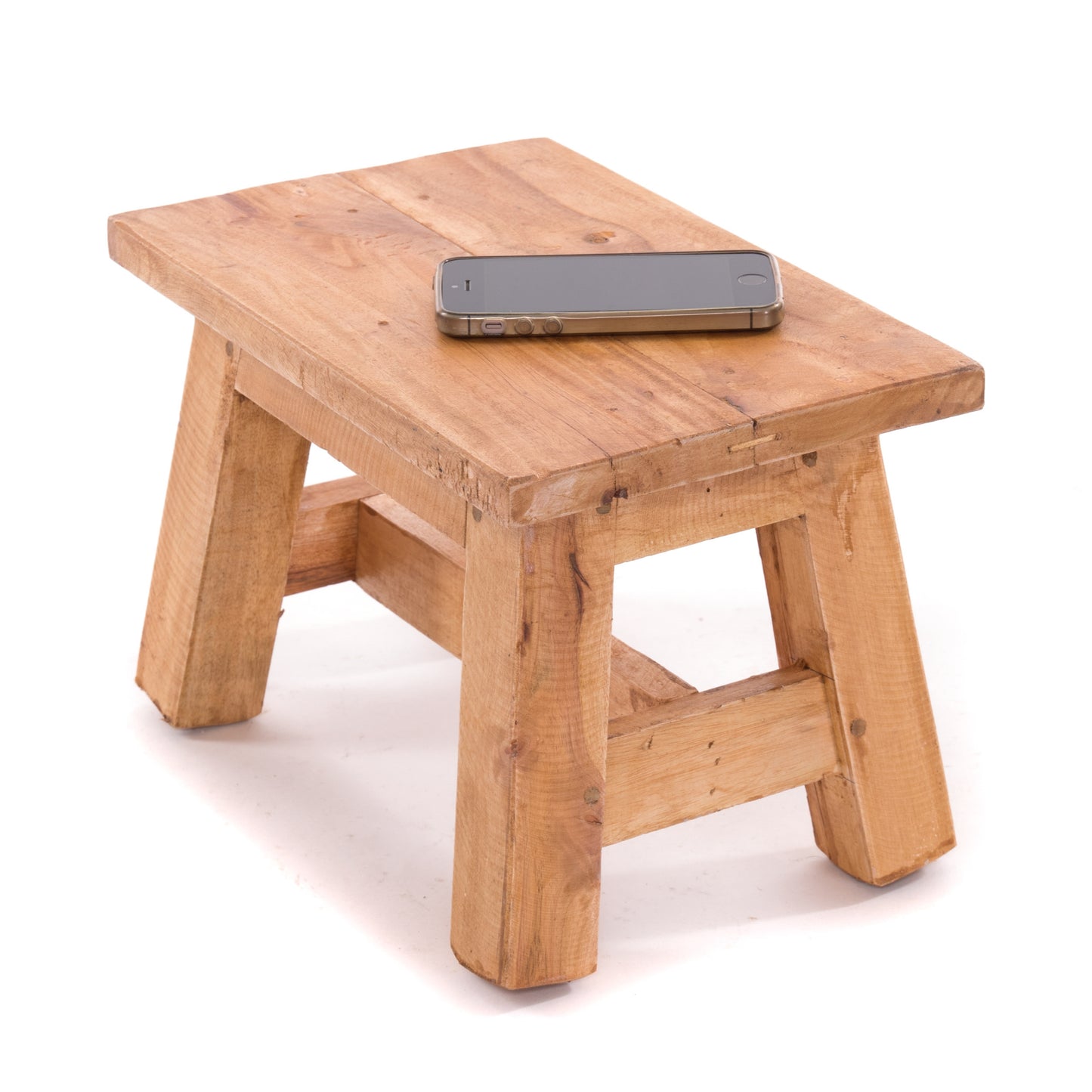 FUSSHOCKER Monte | 30x21cm(BxH), kleiner Holzhocker aus Mahagoni Holz