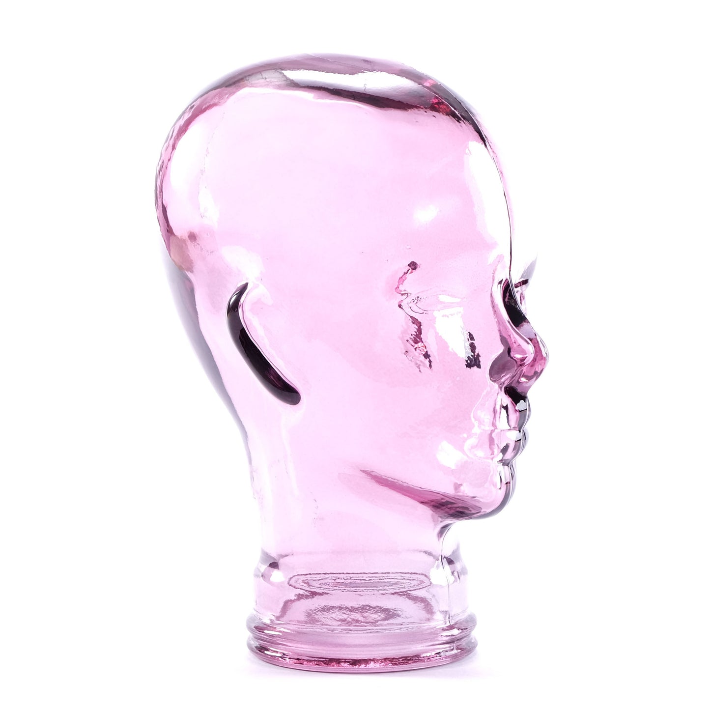 Glas KOPFHÖRERSTÄNDER MICK lila transparent | 29cm Glaskopf Skulptur