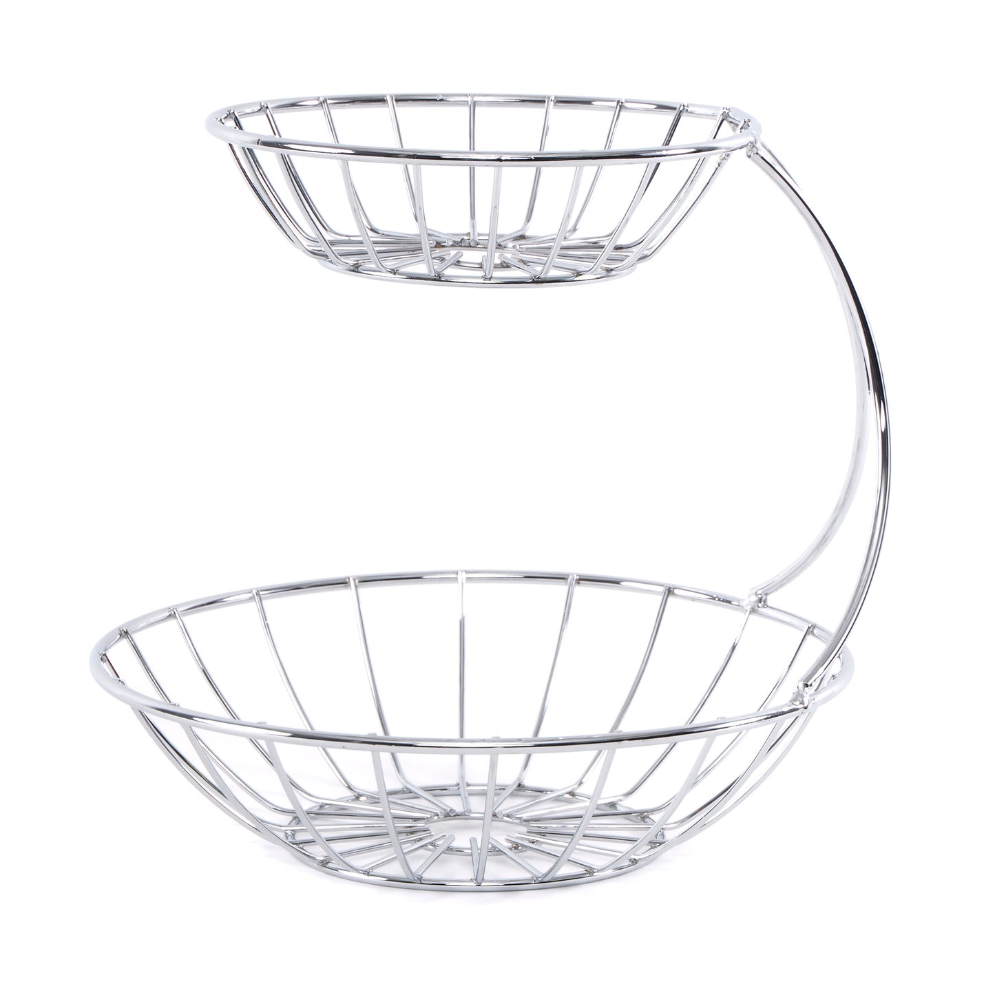 DOPPEL OBSTKORB "STAGE" | Eisen verchromt | Etagere
