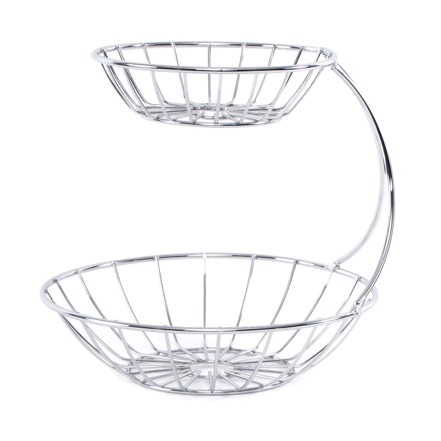 DOPPEL OBSTKORB "STAGE" | Eisen verchromt | Etagere