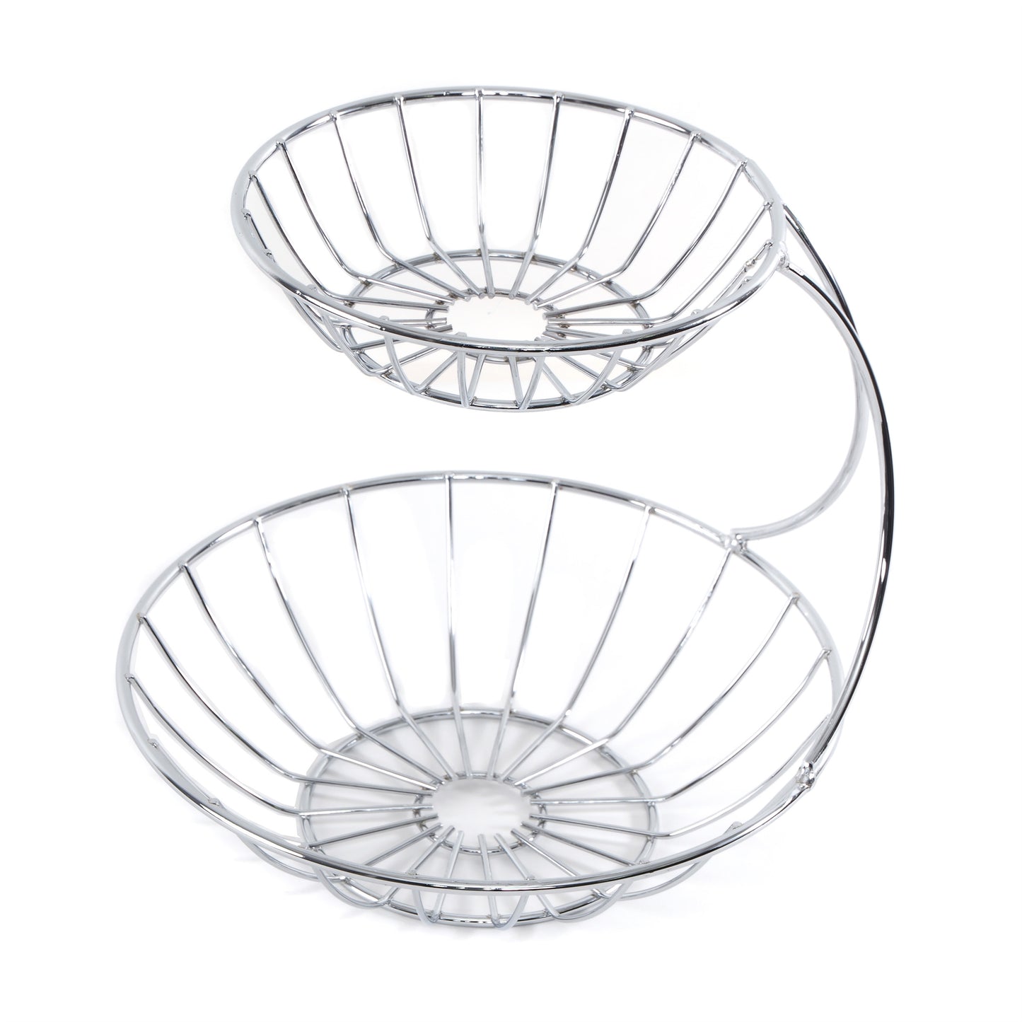 DOPPEL OBSTKORB "STAGE" | Eisen verchromt | Etagere