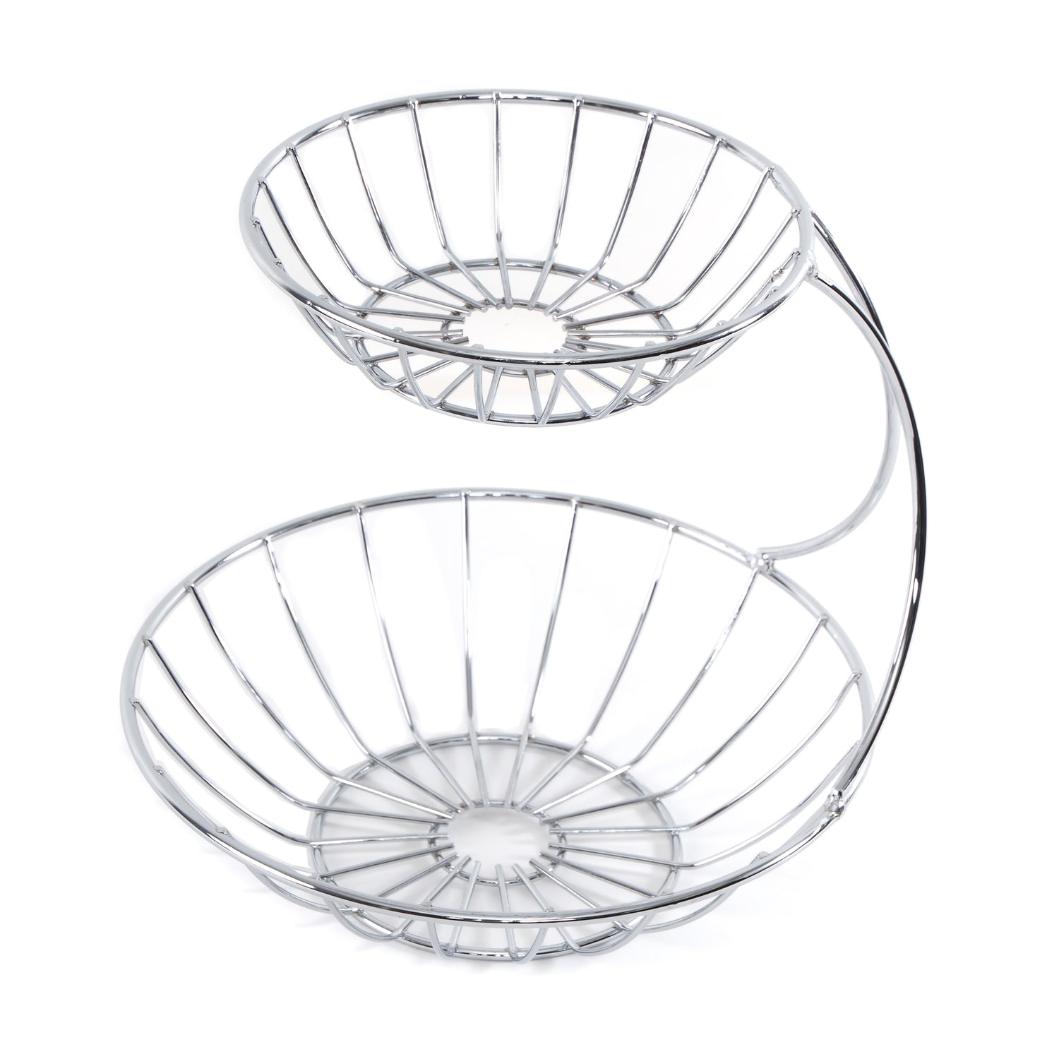 DOPPEL OBSTKORB "STAGE" | Eisen verchromt | Etagere