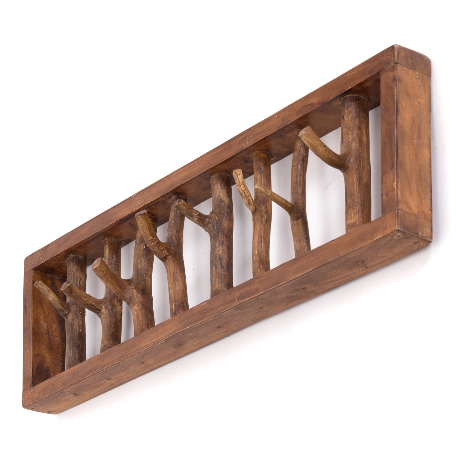 WANDGARDEROBE AST-HAKEN | 82x22cm, Altholz, Shabby Chic Kleiderhaken