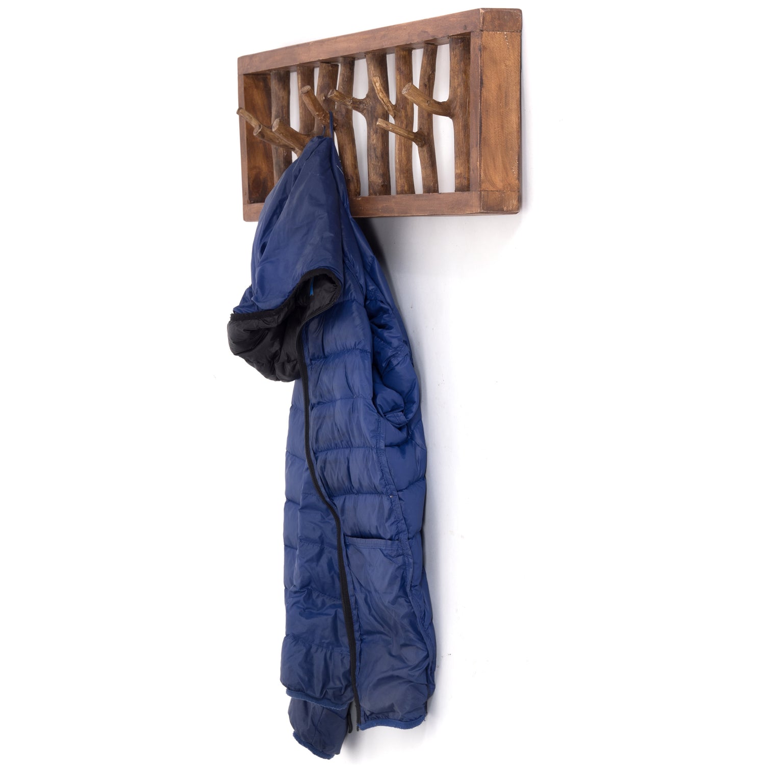 WANDGARDEROBE AST-HAKEN | 82x22cm, Altholz, Shabby Chic Kleiderhaken