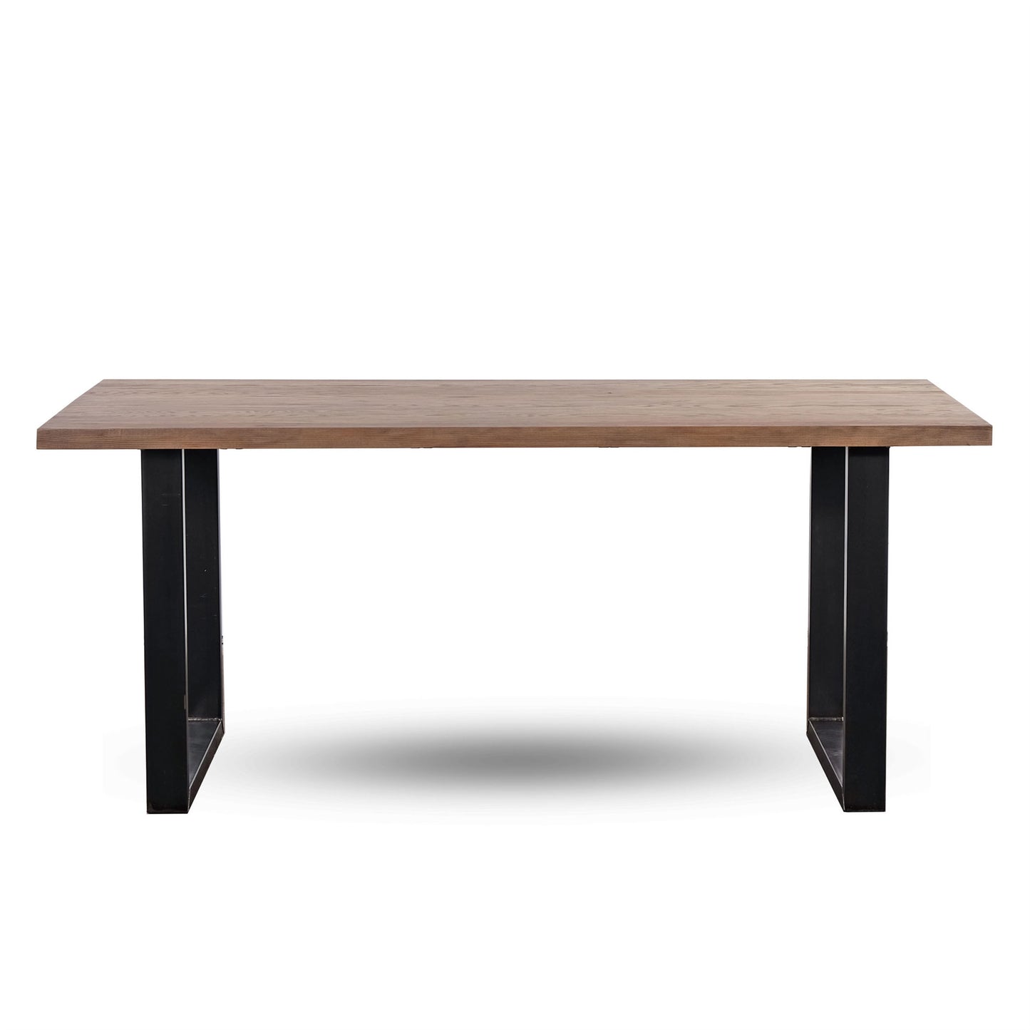 MASSIVHOLZ ESSTISCH BROADWAY | grau geölt, Stahl U-Profil | 160x90 cm