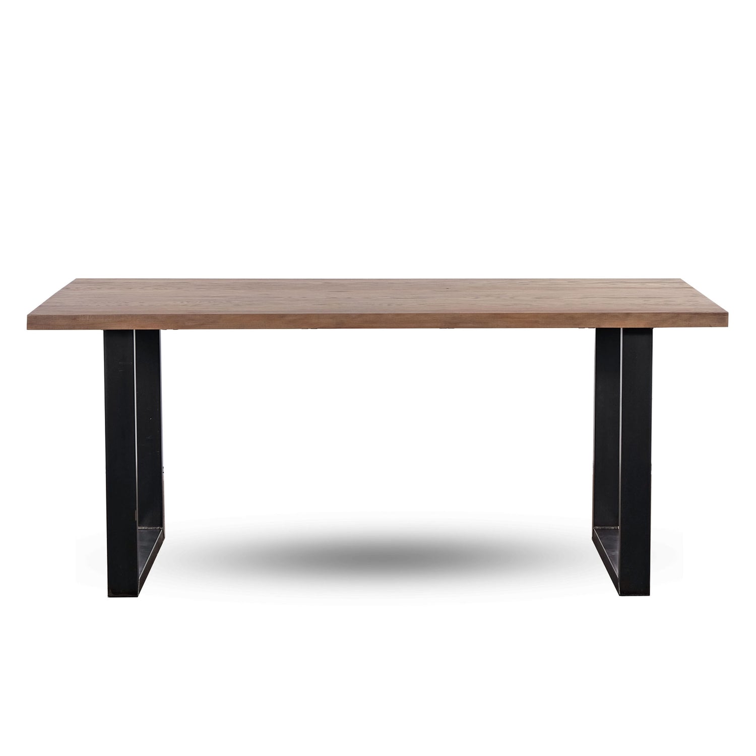 MASSIVHOLZ ESSTISCH BROADWAY | grau geölt, Stahl U-Profil | 160x90 cm