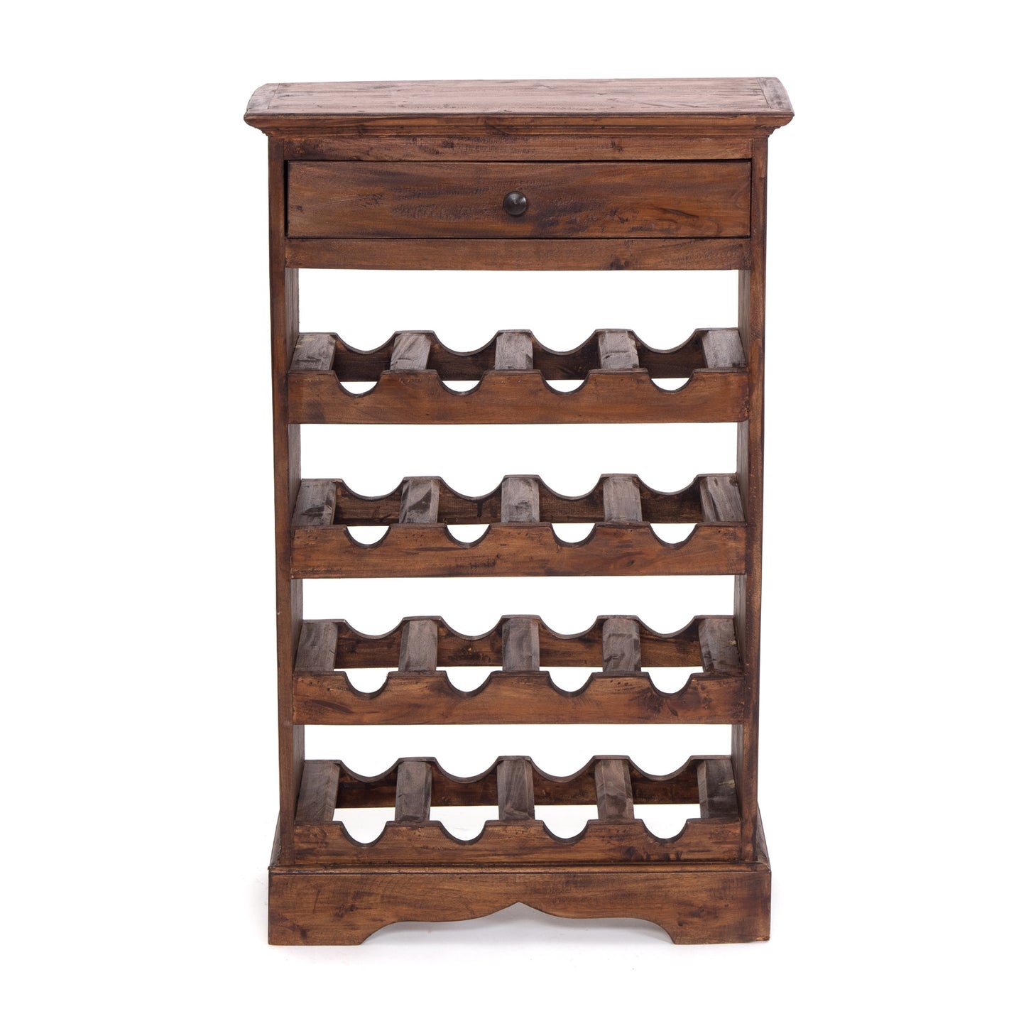 WEINREGAL CORTEZ | 85x55cm(HxB) Flaschenregal aus Holz mit Schublade