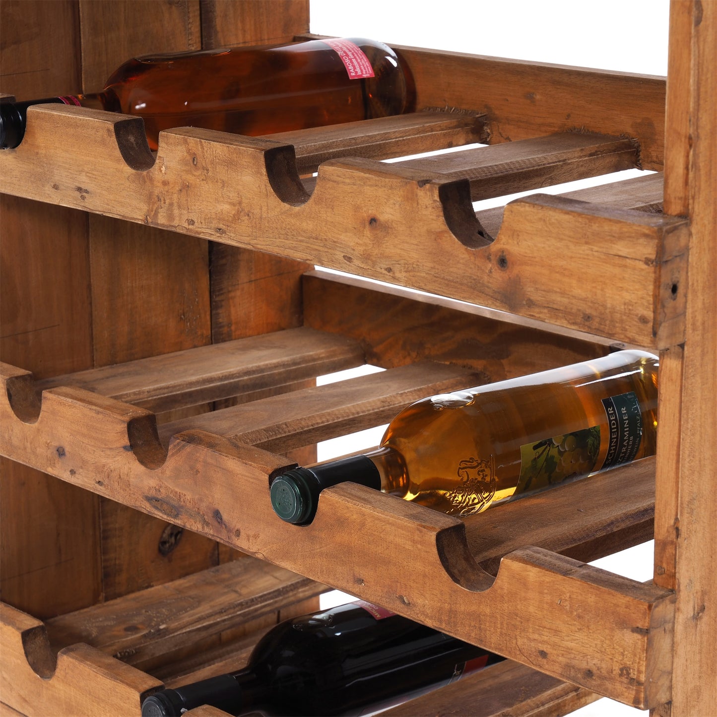 WEINREGAL "RUSTIQUE" | Mahagoni, 70x70x38cm (HxBxT)