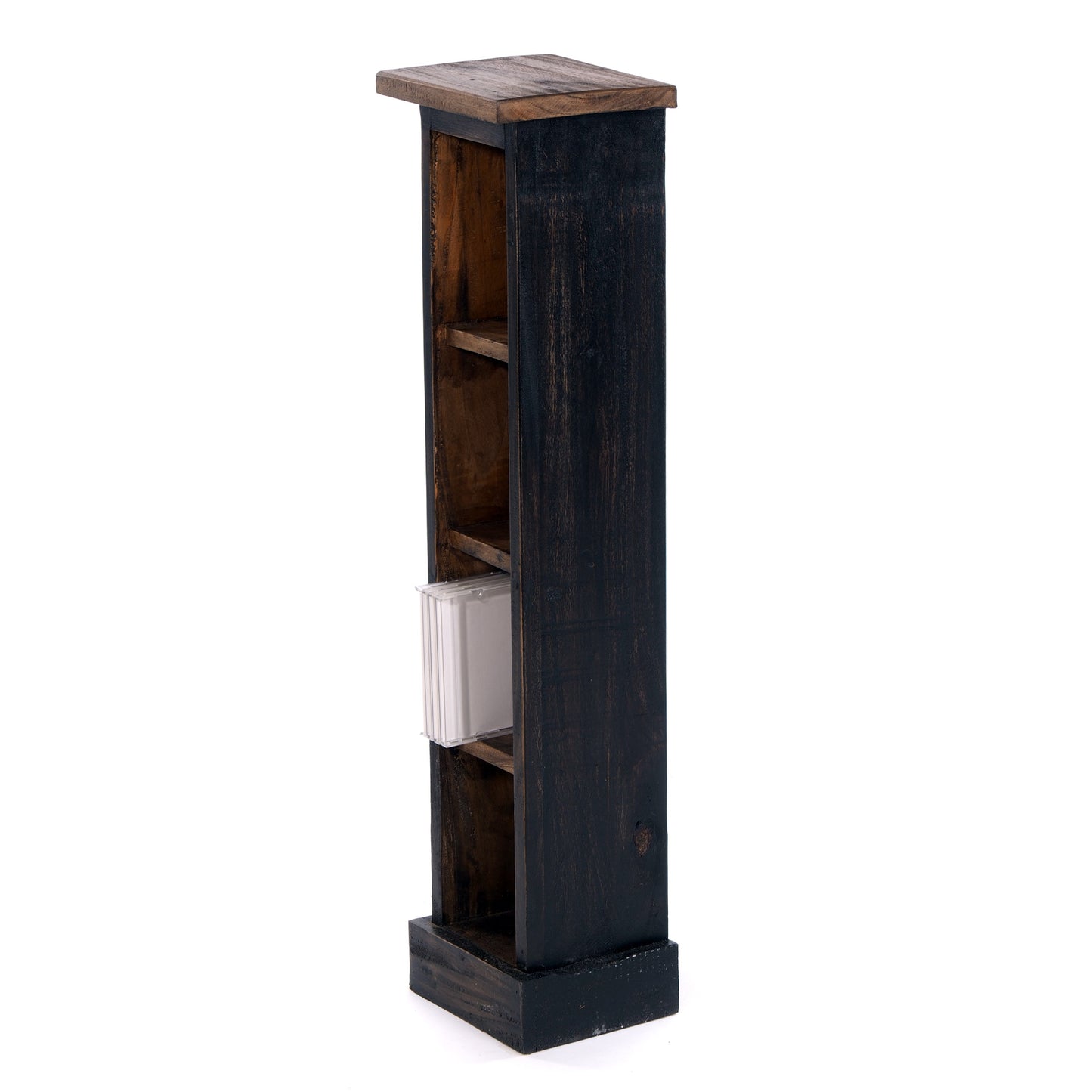 HOLZ CD REGAL "CD TOWER" | 76cm(H), Holzregal, CD Rack mit 4 Fächern