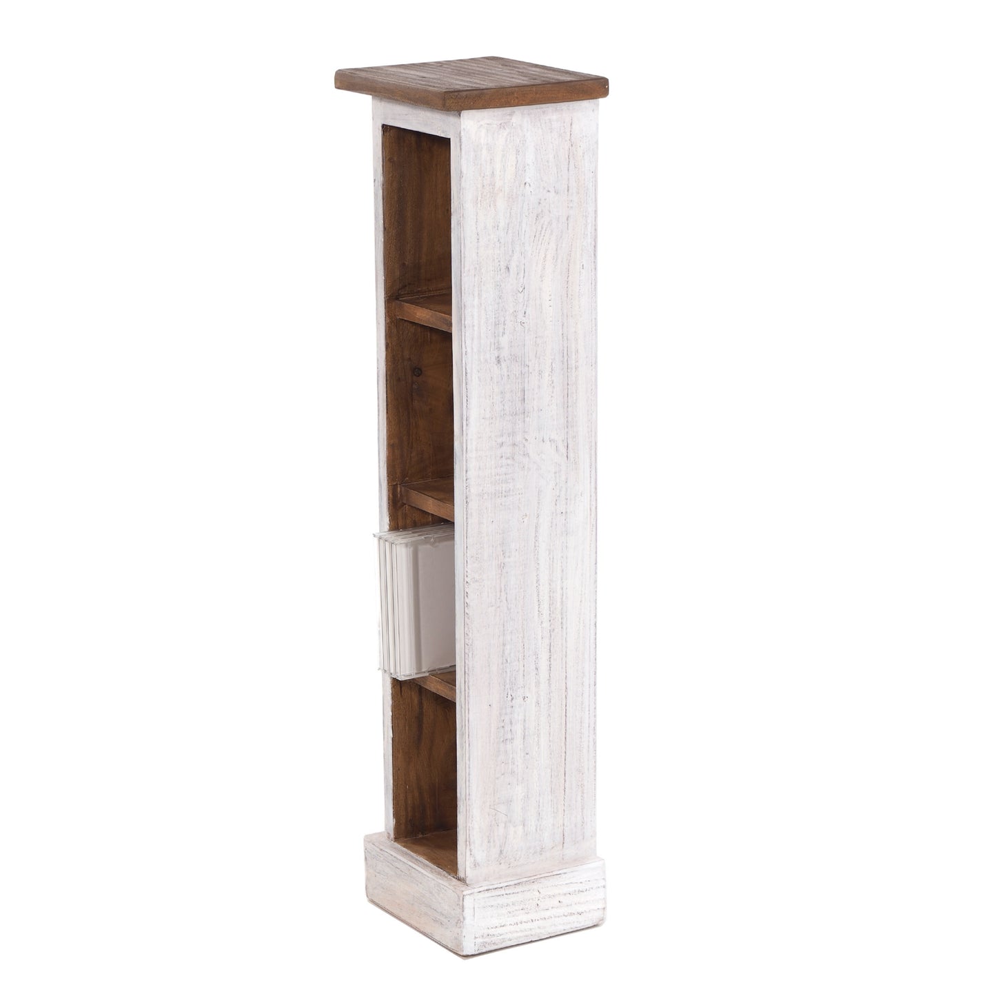 HOLZ CD REGAL "CD TOWER" | 76cm(H), Holzregal, CD Rack mit 4 Fächern