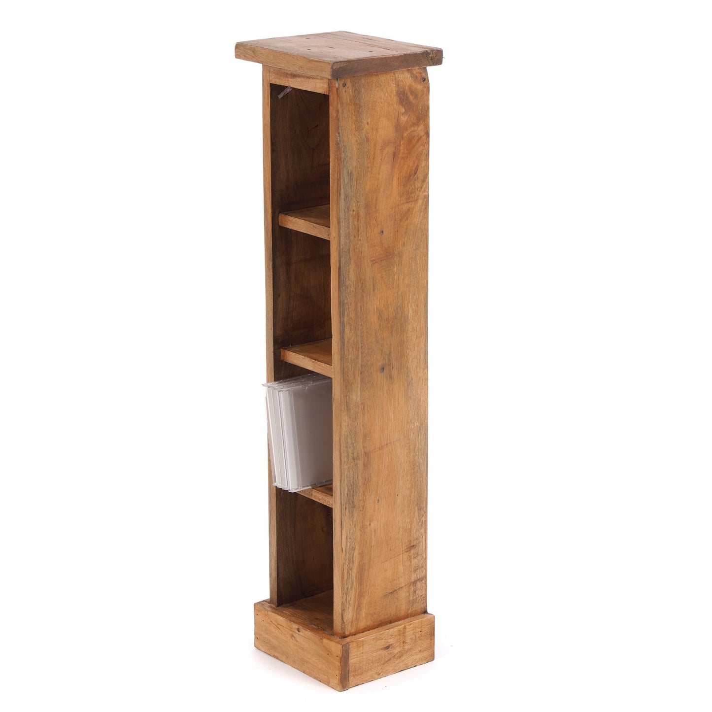 HOLZ CD REGAL "CD TOWER" | 76cm(H), Holzregal, CD Rack mit 4 Fächern