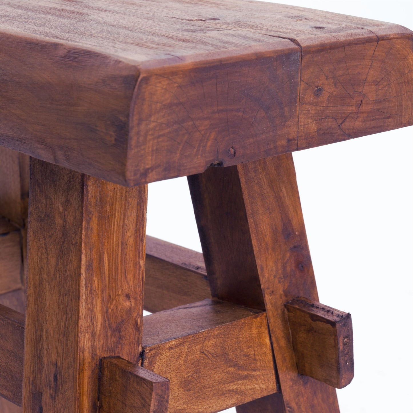 HOLZ HOCKER "VINTAGE 40" | Hartholz, 43x45 cm (HxB) | Sitzhocker