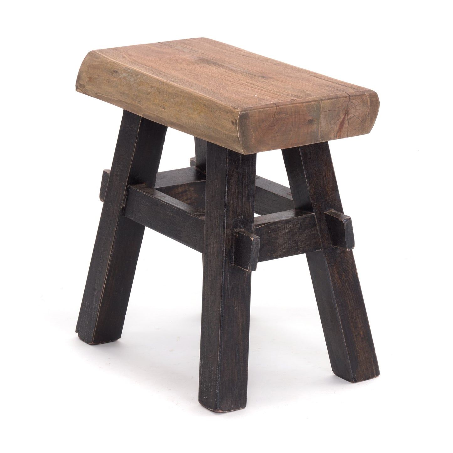 HOLZ HOCKER "VINTAGE 40" | Hartholz, 43x45 cm (HxB) | Sitzhocker