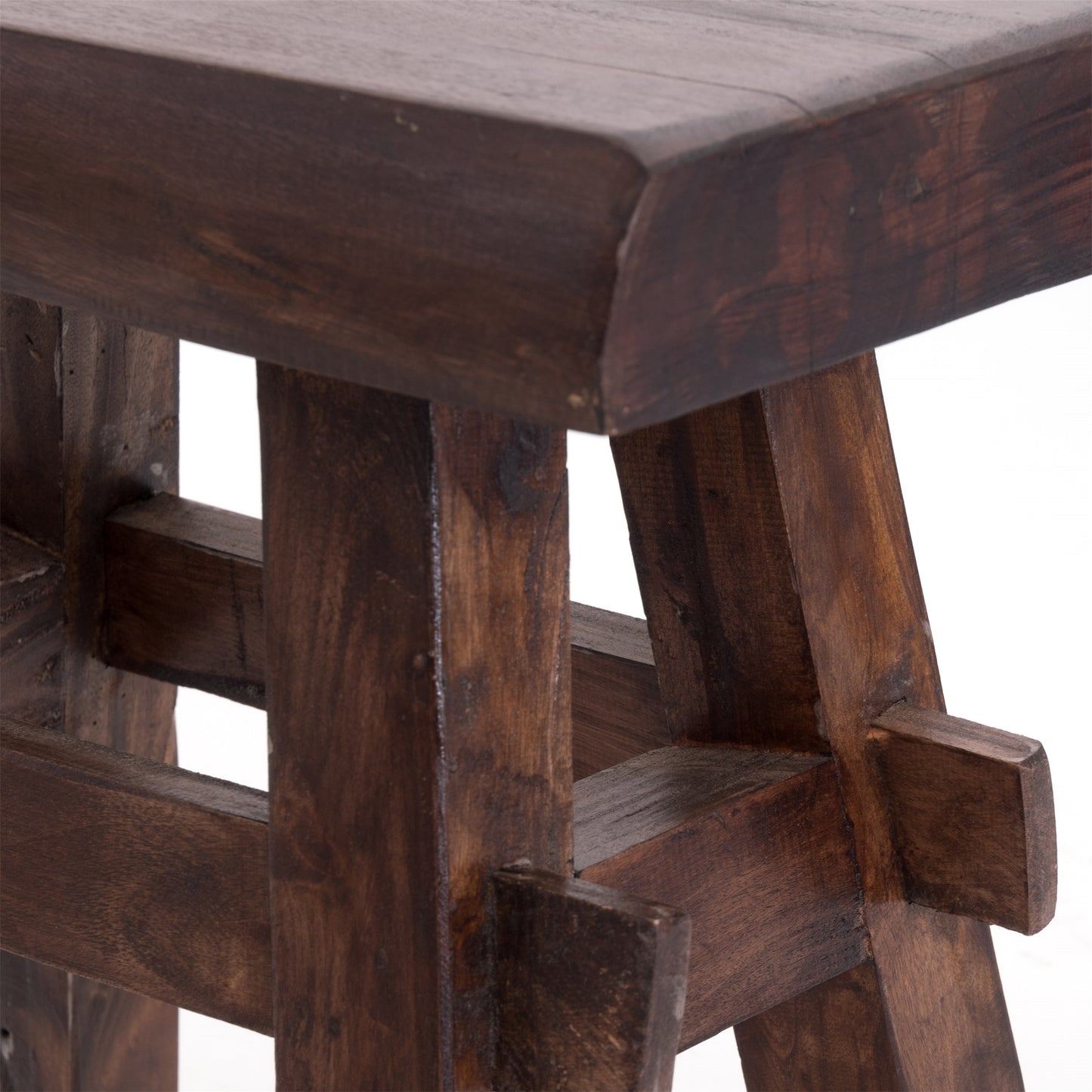 HOLZ HOCKER "VINTAGE 40" | Hartholz, 43x45 cm (HxB) | Sitzhocker