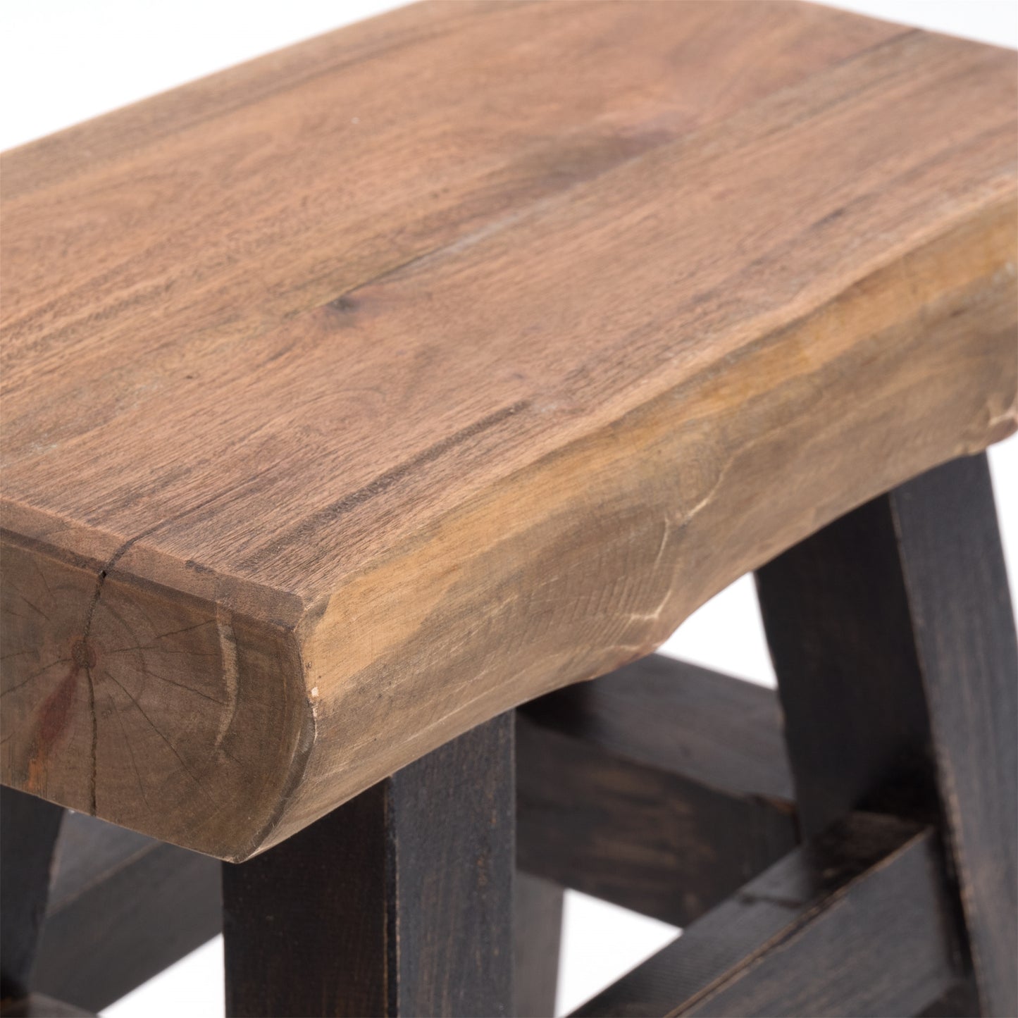 HOLZ HOCKER "VINTAGE 40" | Hartholz, 43x45 cm (HxB) | Sitzhocker