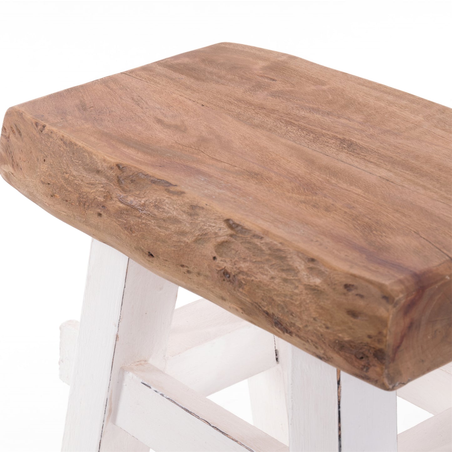 HOLZ HOCKER "VINTAGE 40" | Hartholz, 43x45 cm (HxB) | Sitzhocker