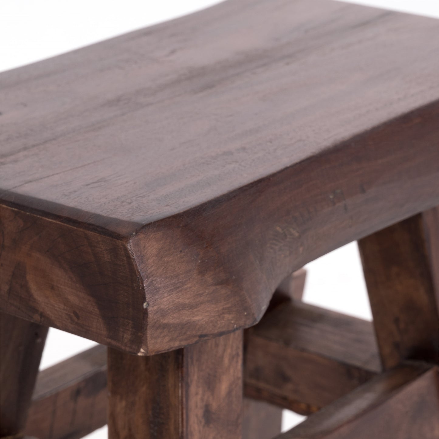 HOLZ HOCKER "VINTAGE 40" | Hartholz, 43x45 cm (HxB) | Sitzhocker
