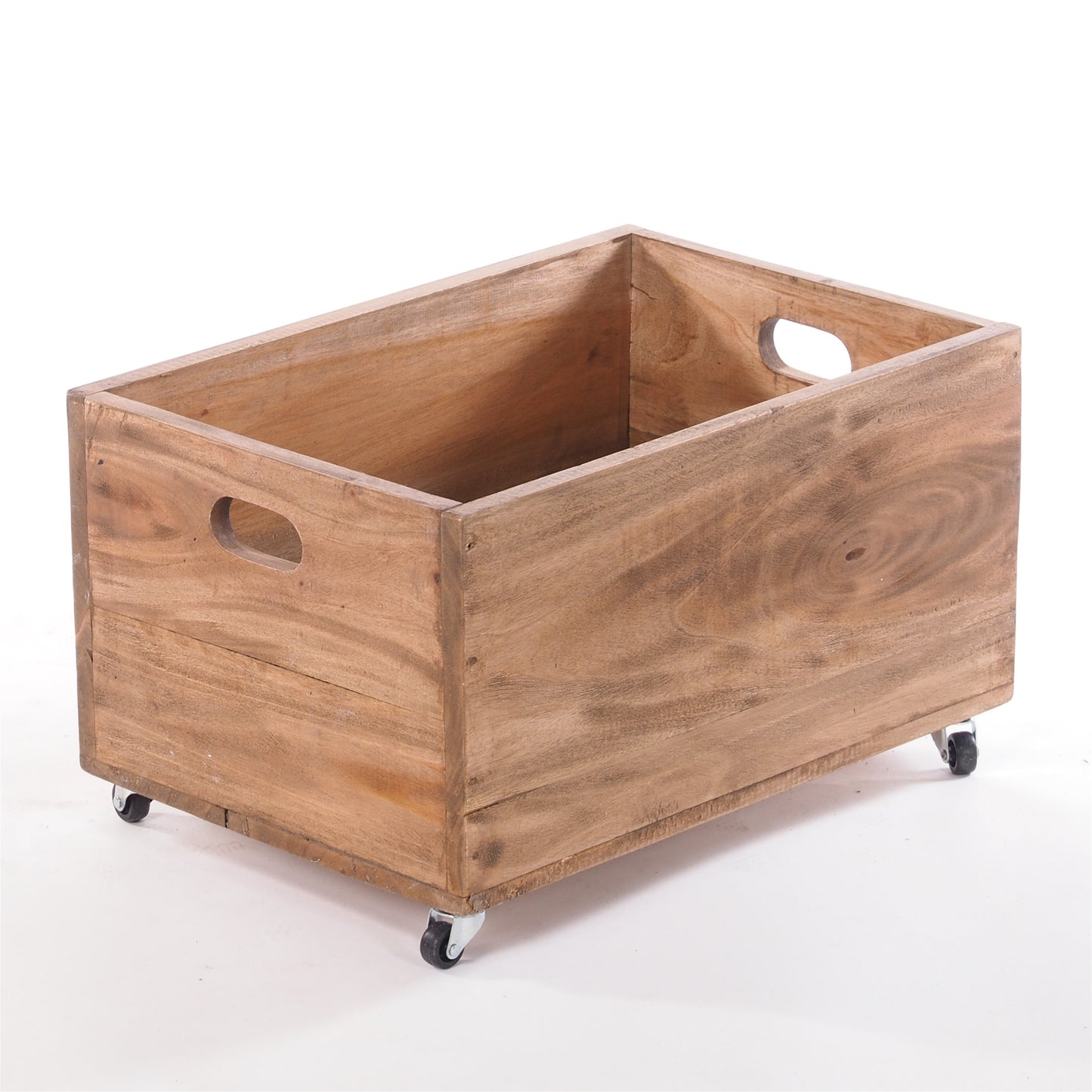 ROLLBARE HOLZKISTE "BOX" | 26x45x30 cm, Massivholz | Aufbewahrung