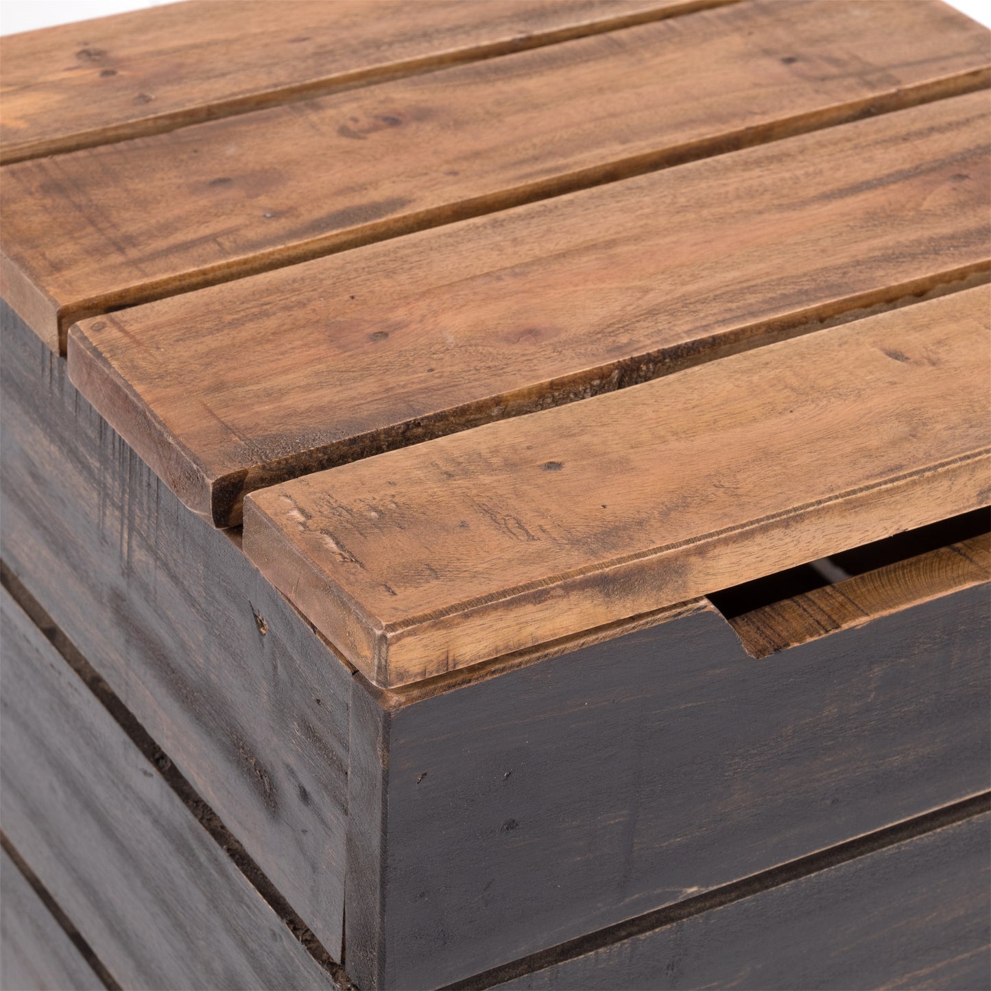 HOCKER "STORAGE 50" | 50x35cm (HxB), Altholz | Wäschebox