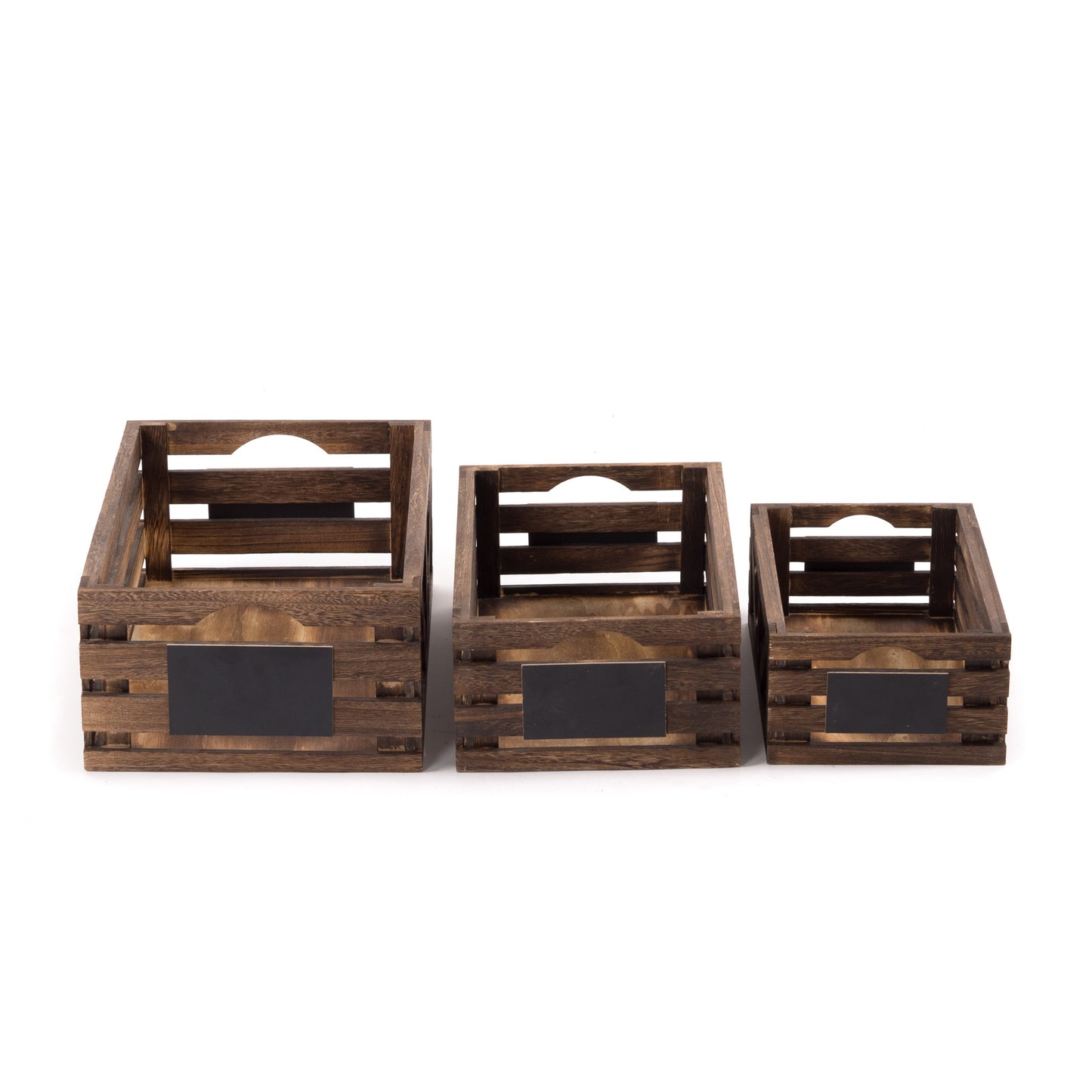 HOLZKISTEN SET "MIRA" | 3-teilig | Aufbewahrungskisten mit Tafel