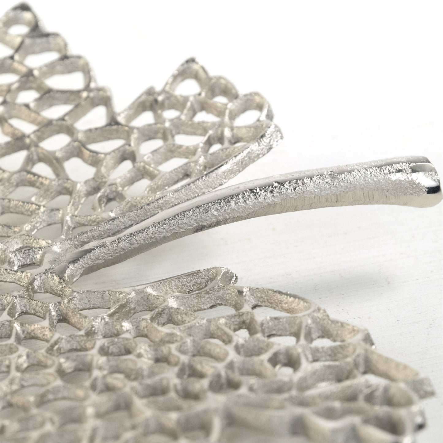 BLATT SCHALE "LEAF" | 2 Größen, Metall | Dekoschale silber