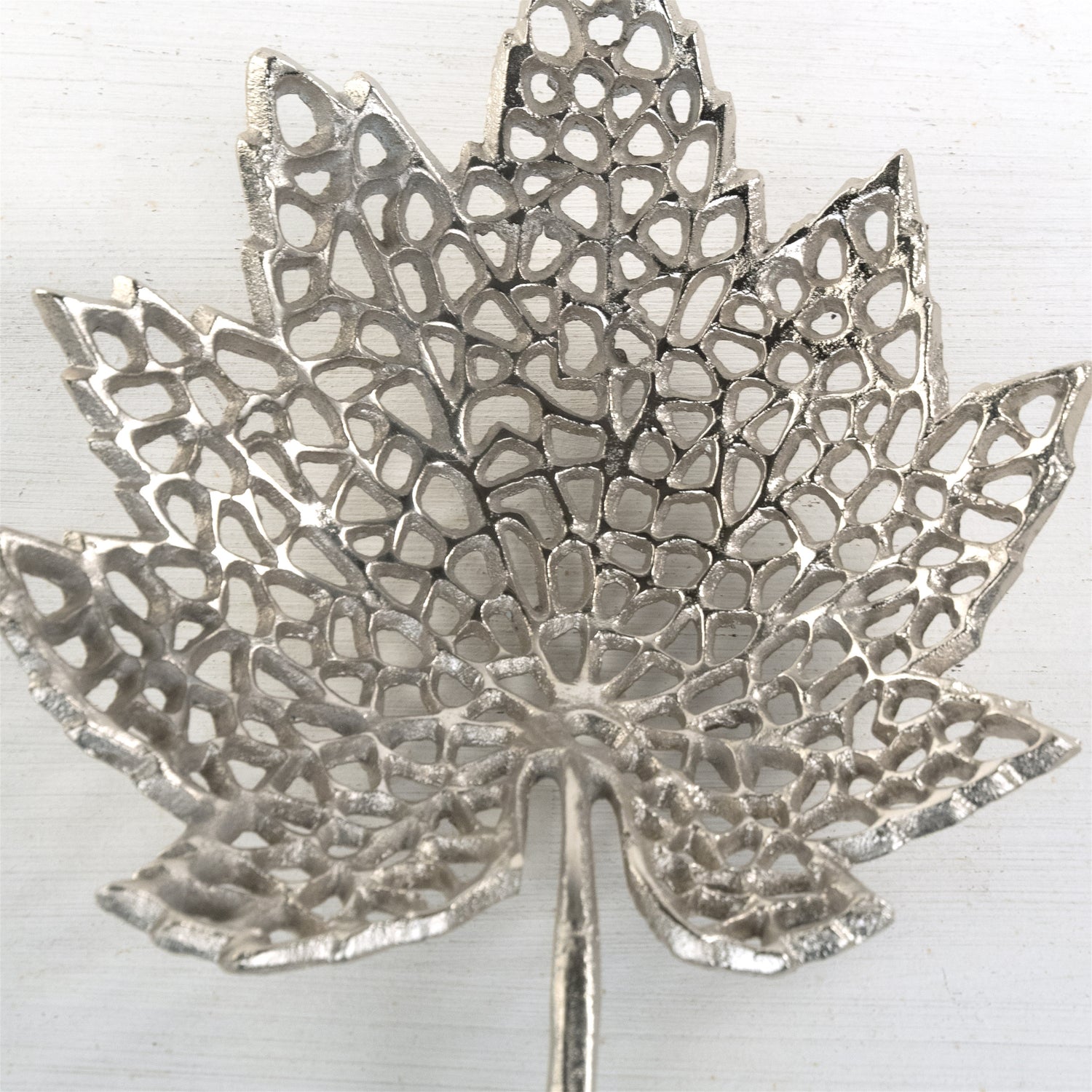 BLATT SCHALE "LEAF" | 2 Größen, Metall | Dekoschale silber