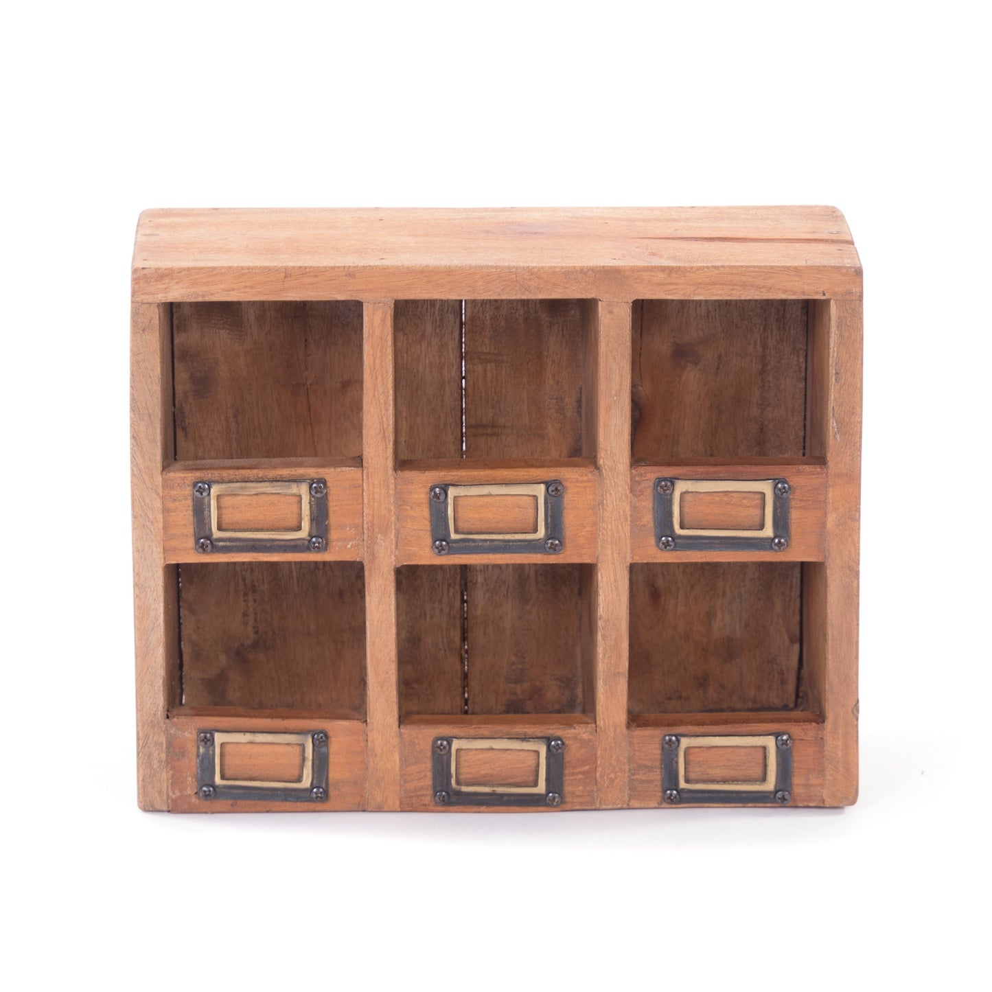 WANDREGAL "LIMA" | Mahagoni Holz, 6 Fächer | Holzregal