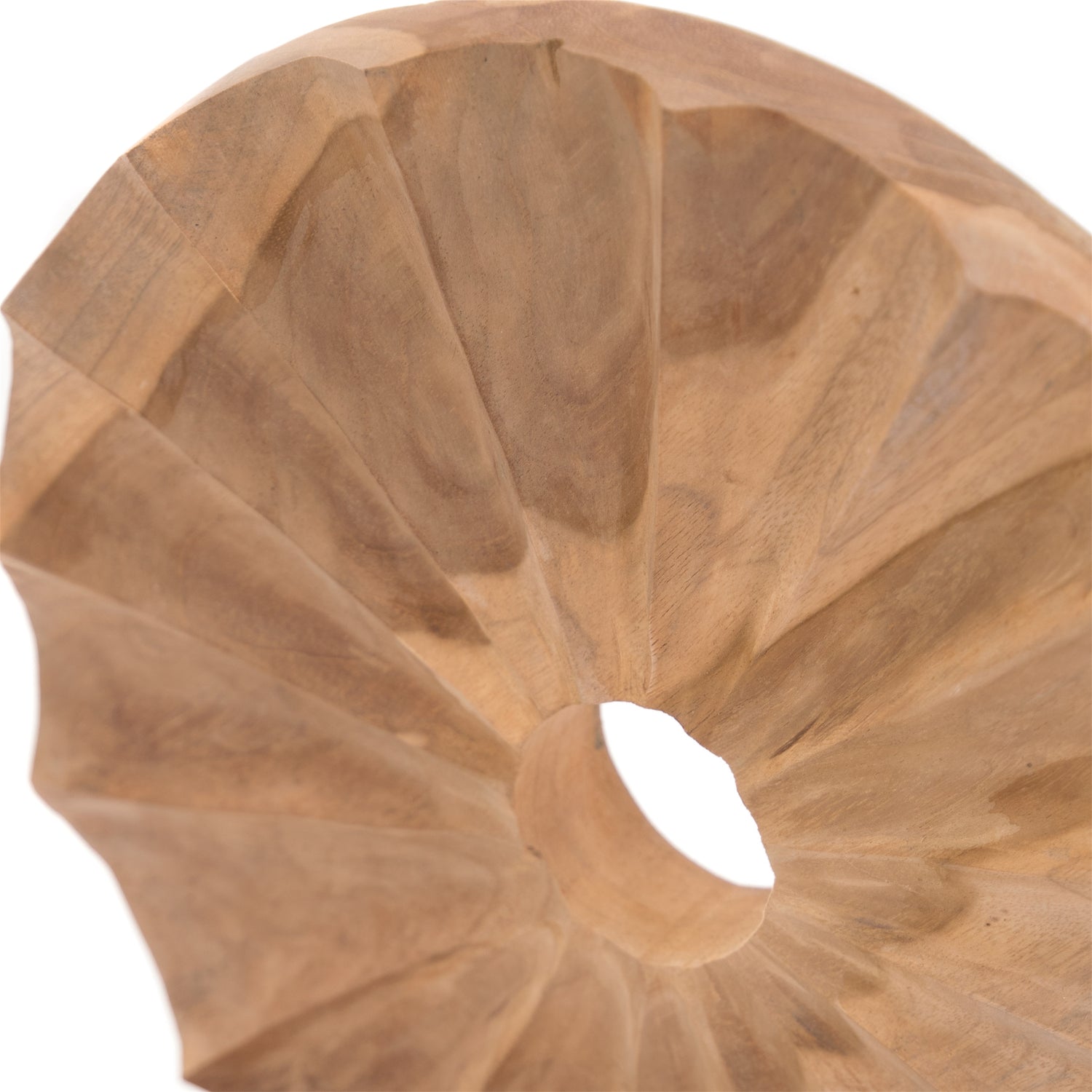 Runde Natur Skulptur "CIRCULAR" | Teakholz, 36 cm | Holz Figur