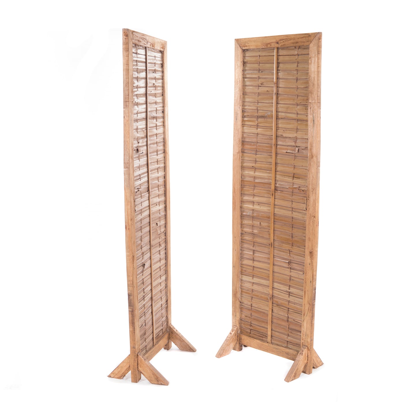 STELLWAND "SORA" | Mahagoni & Teak, 170 cm | Natur Paravent