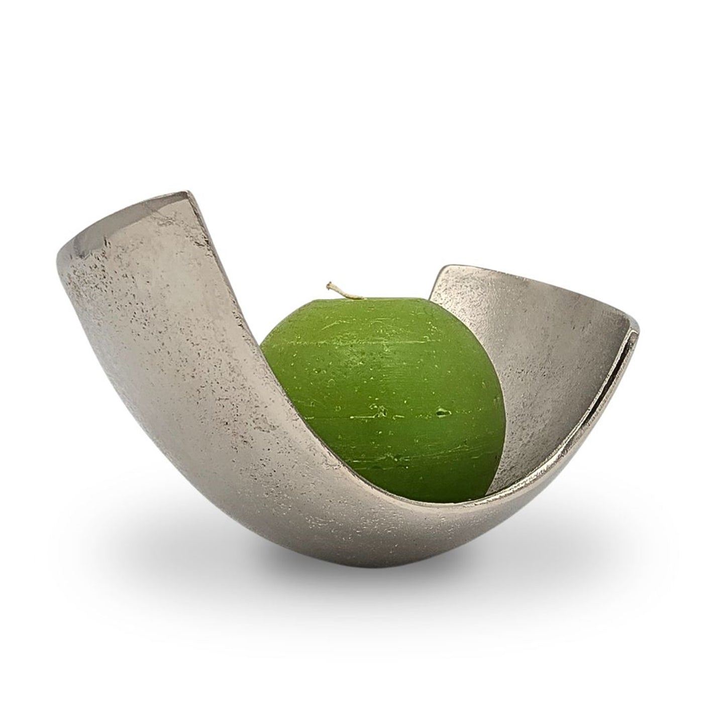 DEKO SCHALE "ONDA" | 24 cm, silber | geschwungene Obstschale