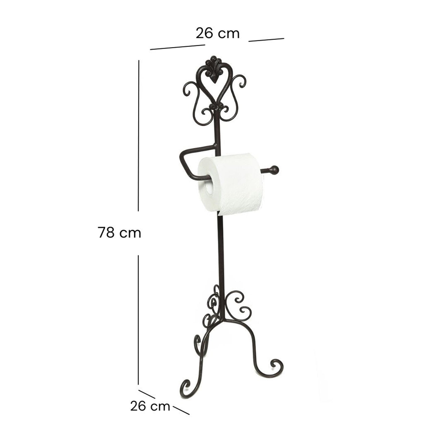 VINTAGE TOILETTENROLLENSTÄNDER "SERVANT" | schwarz, 78 cm
