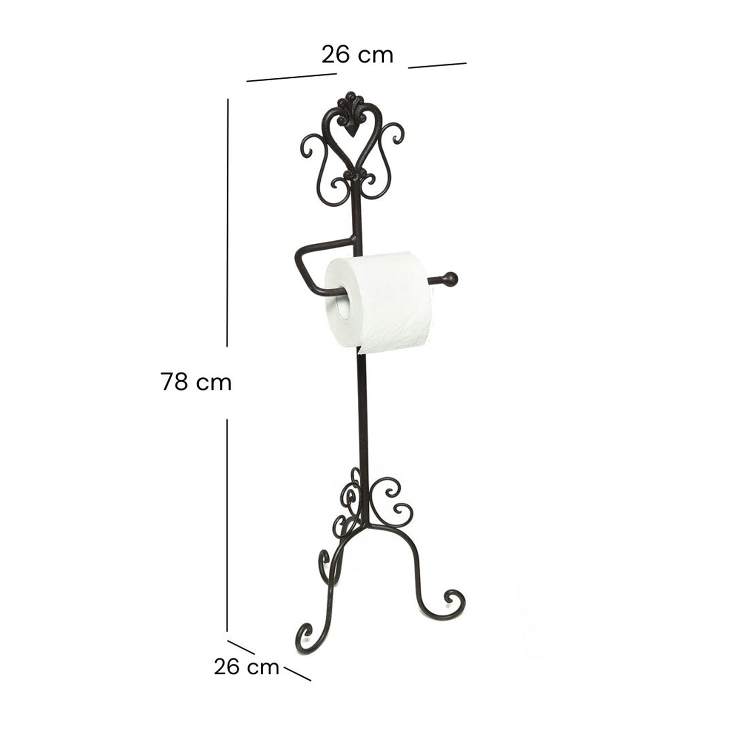 VINTAGE TOILETTENROLLENSTÄNDER "SERVANT" | schwarz, 78 cm