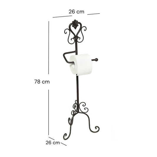VINTAGE TOILETTENROLLENSTÄNDER "SERVANT" | schwarz, 78 cm