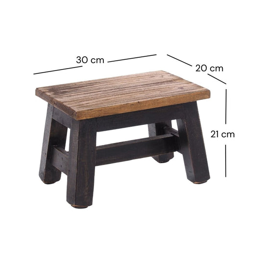FUSSHOCKER Monte | 30x21cm(BxH), kleiner Holzhocker aus Mahagoni Holz