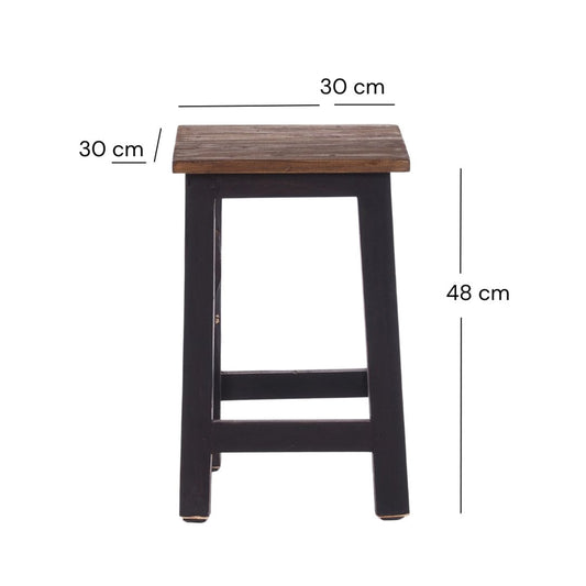 Sitzhocker MADERO | 48x30cm(HxB), Recyclingholz, Holzhocker, Hocker