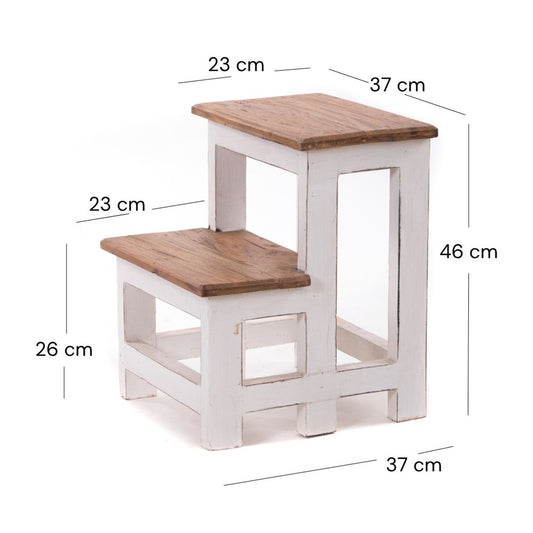 TRITTLEITER "STEP" | 46x37 cm (HxB), Altholz | Tritthocker