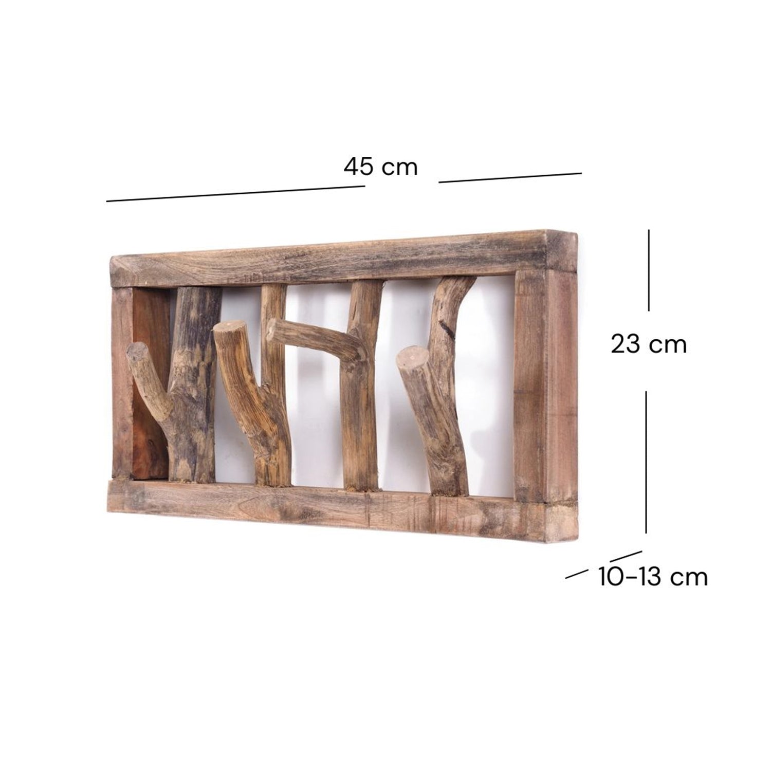 GARDEROBENLEISTE LIMB | 45x23cm(BxH) Treibholz Wandgarderobe mit Ästen
