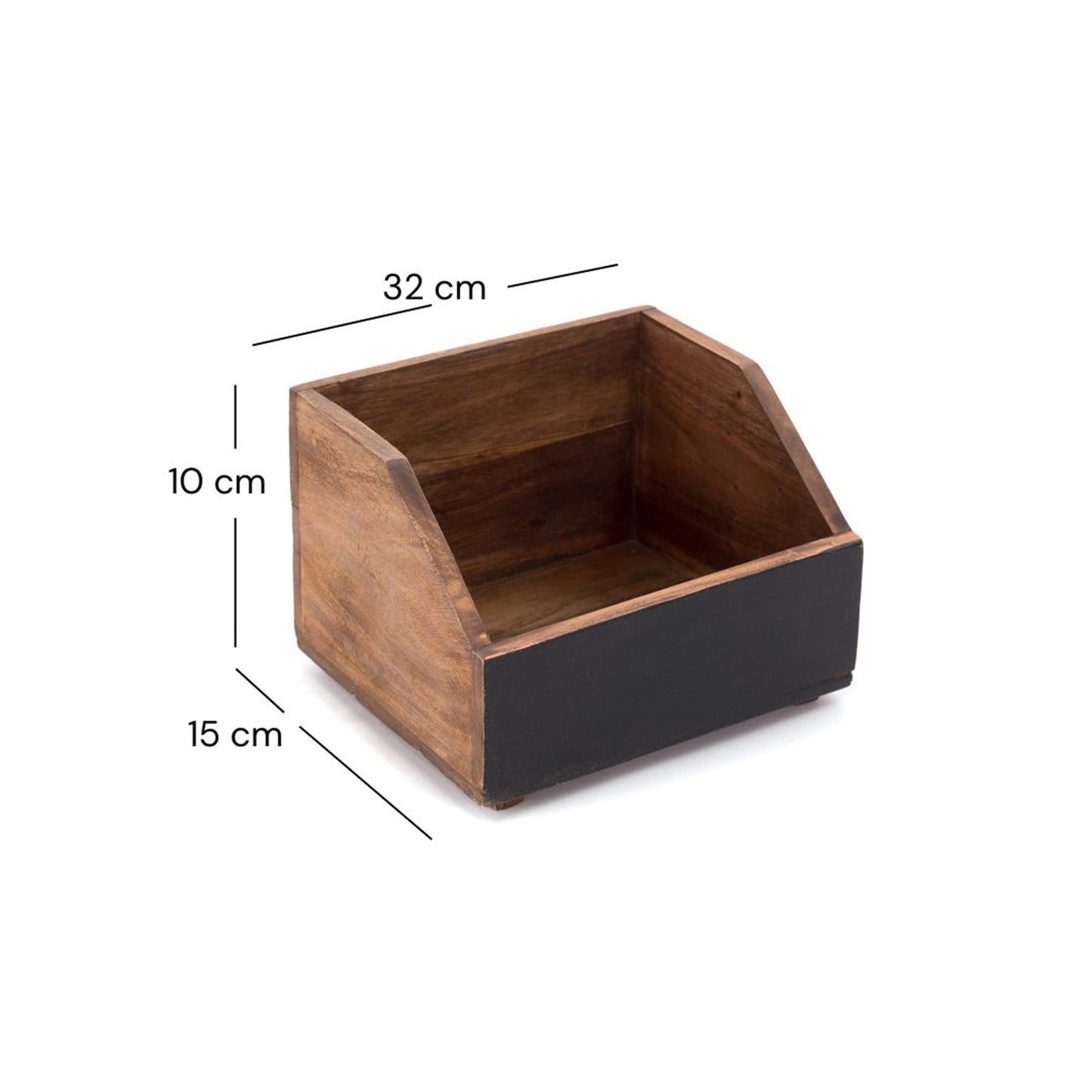 BÜCHERBOX "LIBRO" | mit Tafel, 24x21x16 cm (BxTxH) | Holzablage