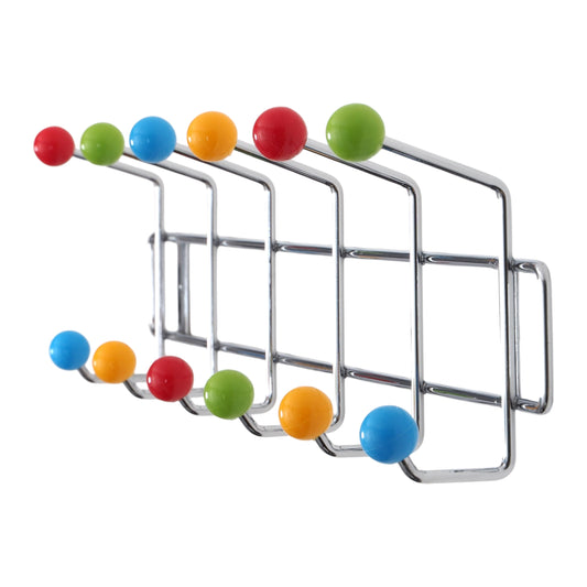 Garderobenleiste COLOUR BALL SILBER farbenfrohe Wandgarderobe 12Kugeln