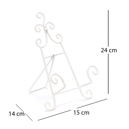 DEKO STÄNDER "STAFFELEI" | Metall, 24 cm, weiß| antiker Aufsteller