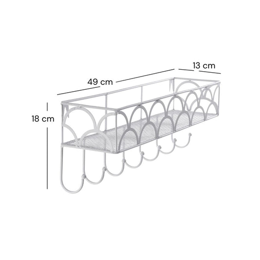 Garderobenregal "LUCY" | antik-weiß, mit Ablage | Wandgarderobe
