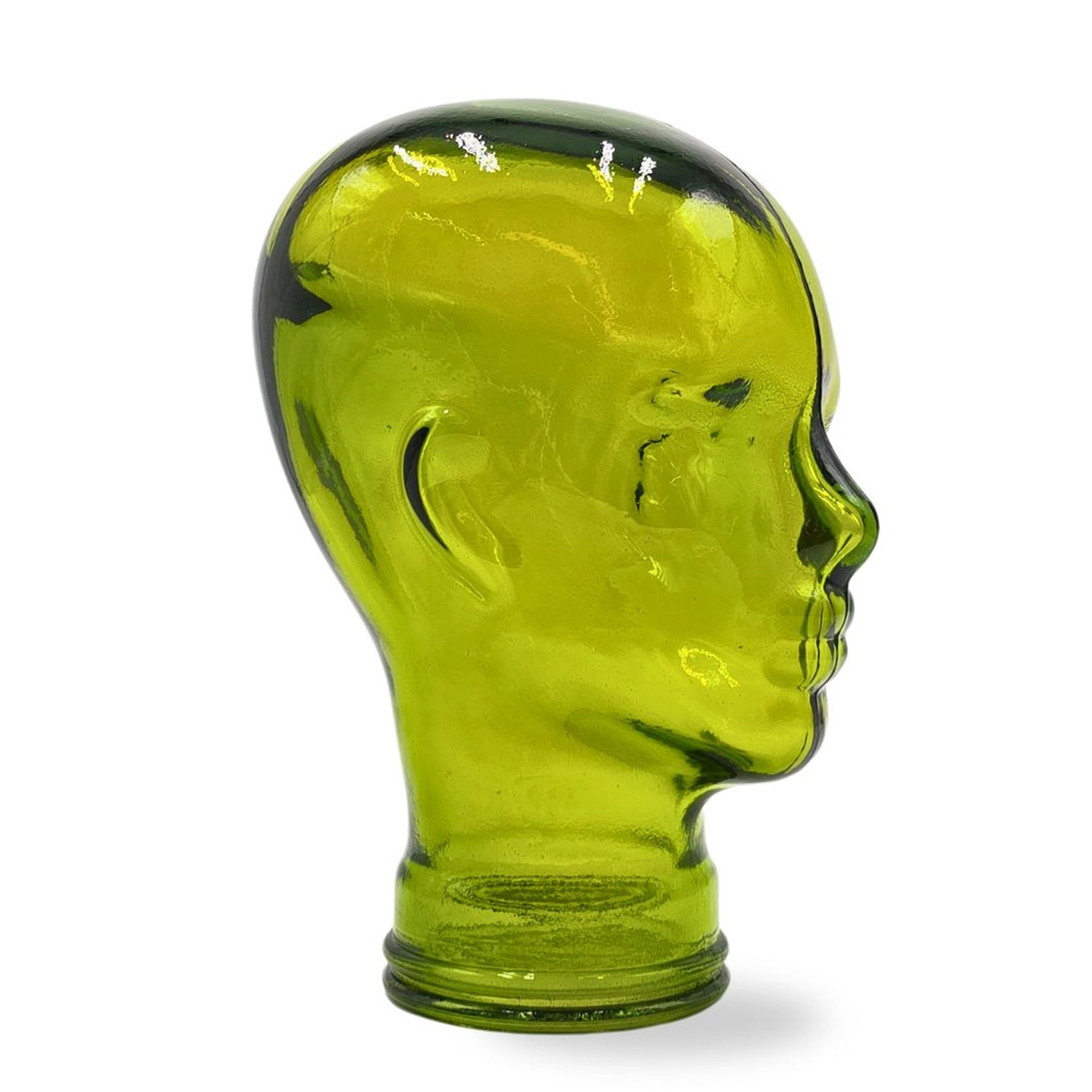 Glas KOPFHÖRERSTÄNDER MICK grün transparent | 29cm Glaskopf Skulptur