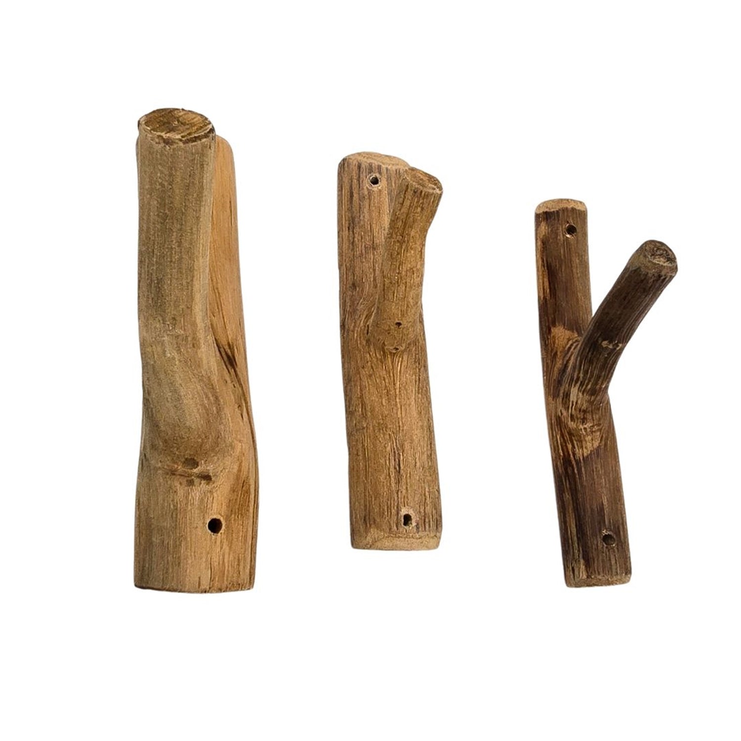 3x GARDEROBENHAKEN LIMB | 15cm(H) Kleiderhaken, Wandhaken aus Ästen