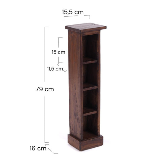 HOLZ CD REGAL "CD TOWER" | 76cm(H), Holzregal, CD Rack mit 4 Fächern