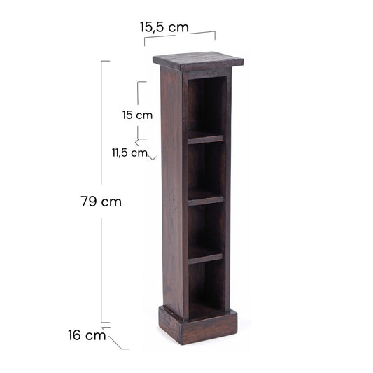 HOLZ CD REGAL "CD TOWER" | 76cm(H), Holzregal, CD Rack mit 4 Fächern