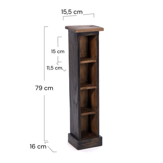 HOLZ CD REGAL "CD TOWER" | 76cm(H), Holzregal, CD Rack mit 4 Fächern