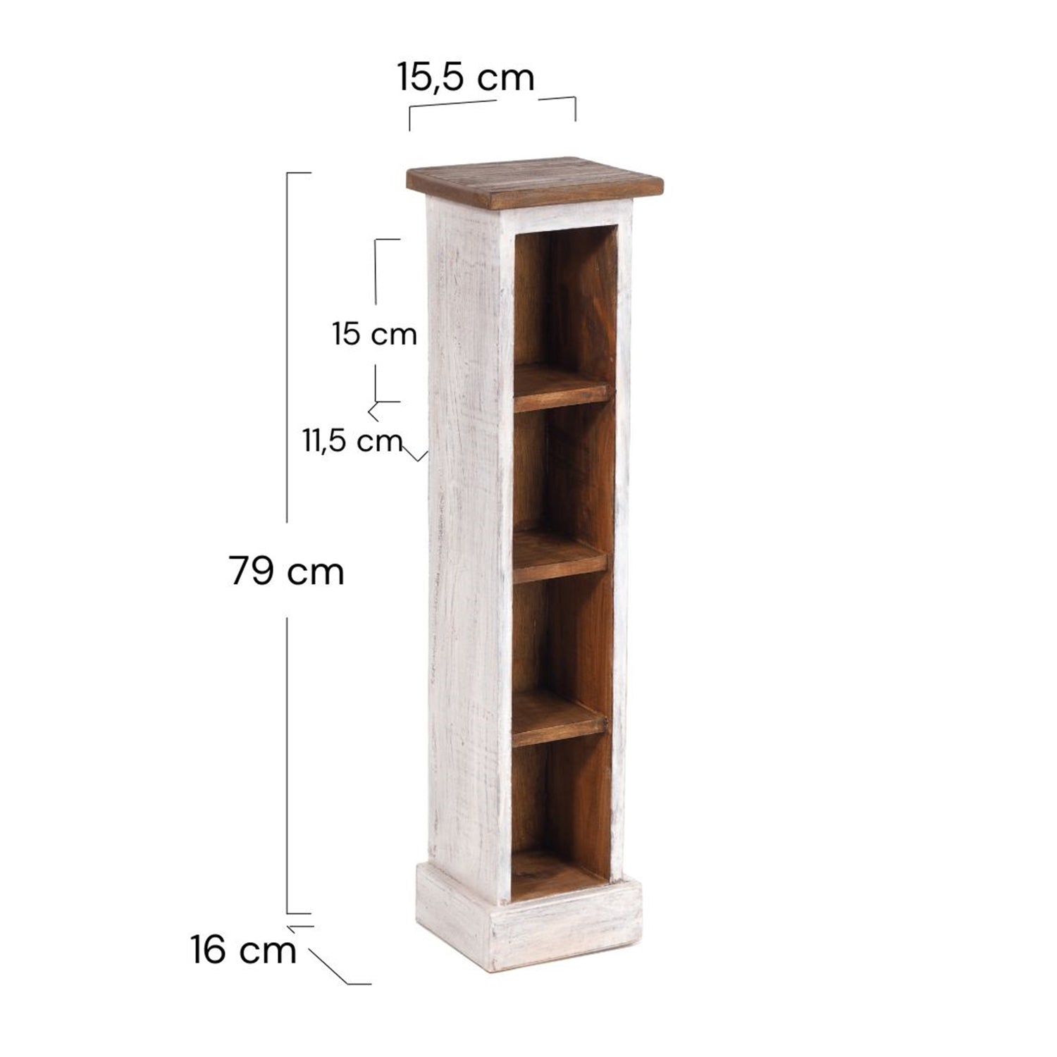HOLZ CD REGAL "CD TOWER" | 76cm(H), Holzregal, CD Rack mit 4 Fächern