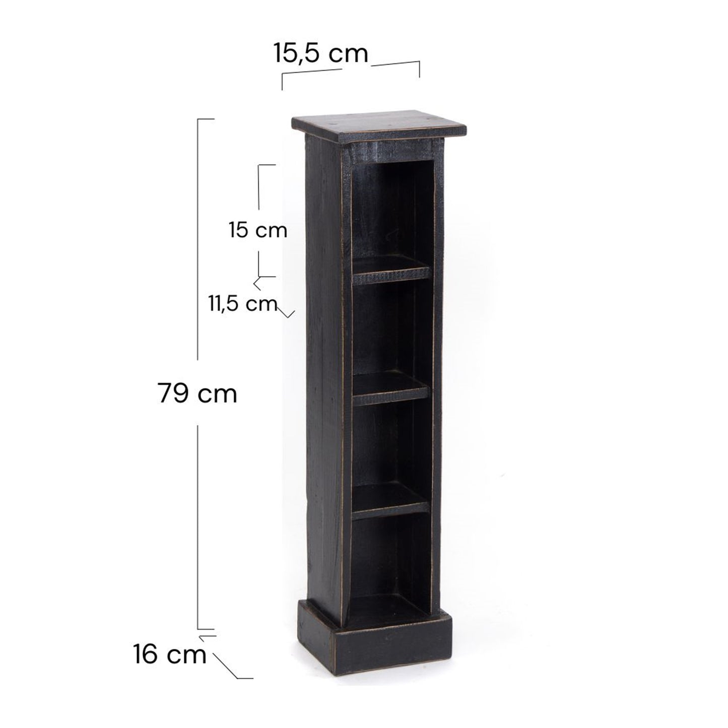 HOLZ CD REGAL "CD TOWER" | 76cm(H), Holzregal, CD Rack mit 4 Fächern