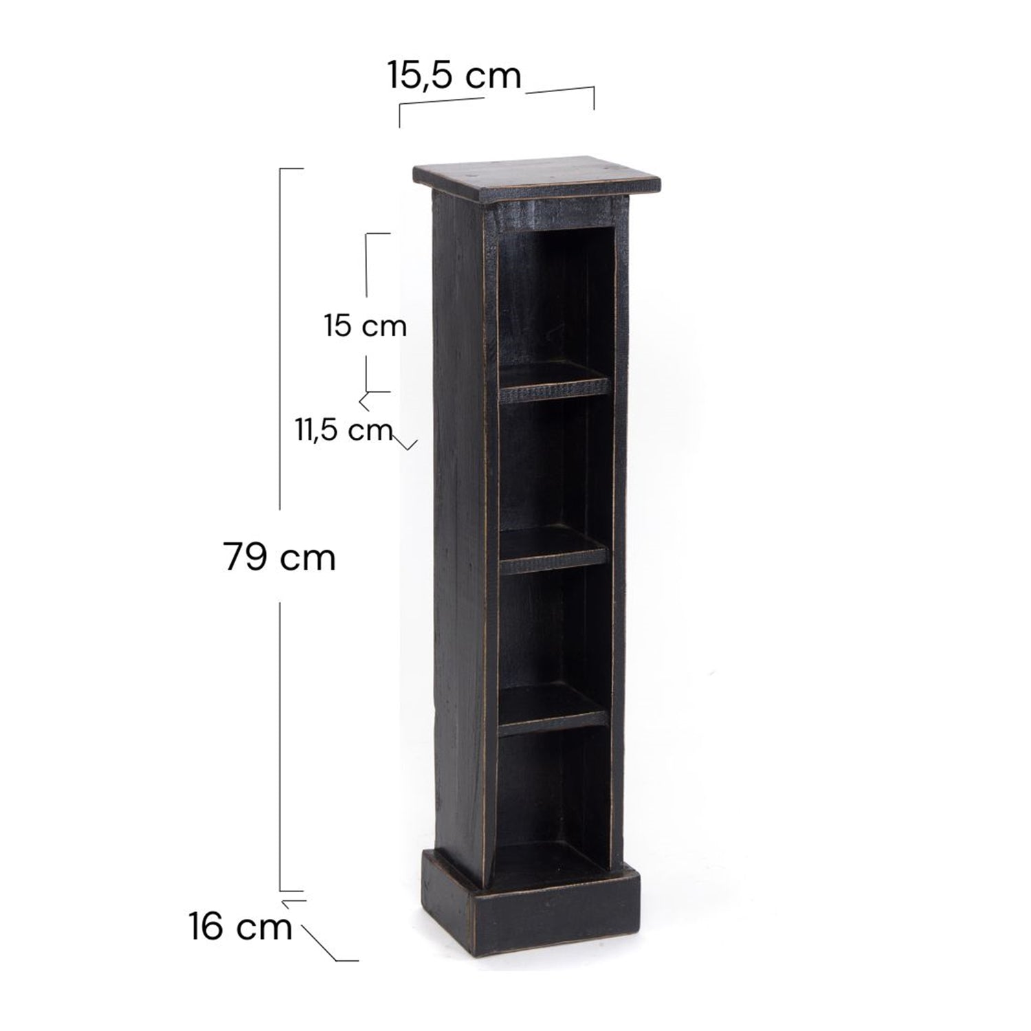 HOLZ CD REGAL "CD TOWER" | 76cm(H), Holzregal, CD Rack mit 4 Fächern