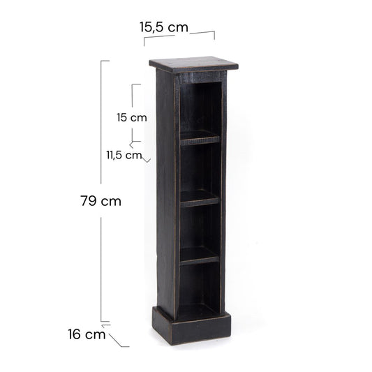 HOLZ CD REGAL "CD TOWER" | 76cm(H), Holzregal, CD Rack mit 4 Fächern